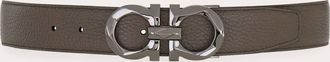 Ferragamo Uomo Cintura reversibile e regolabile Gancini Grigio