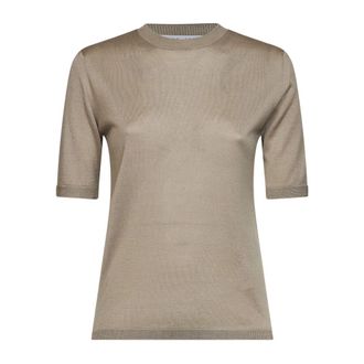 Max Mara Truien - Dames - Ronde hals truien - Grijs - XL - Kasjmier - Truien & Vesten