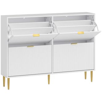 HOMCOM Zapatero estrecho 105x24x91.5 cm blanco