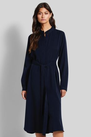 Bugatti Blusenkleid BUGATTI, Damen, Gr. 40, Normalgr&ouml;ssen, blau (marine), 100% Lyocell, unifarben, normal, Kleider Blusenkleid, besonders sanft zur Haut