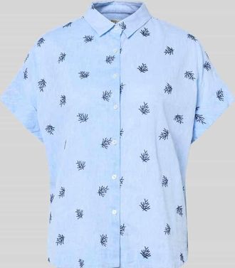 0039 Italy 0039 Italy Regular Fit Hemdbluse aus Leinen-Mix Modell MOLLY in Bleu, Gr&ouml;&szlig;e XXL