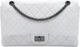 Chanel Pre-owned Vintage Double Flap Shoulder Bag - Dames - Vintage Schoudertas - Wit - ONE Size - Leer - Vintage