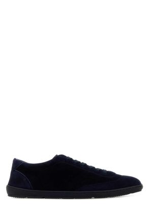 Brunello Cucinelli Navy Blue Solid Sneakers