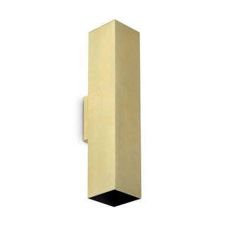 Netlighting Look 30cm Square Up & Down Wall Lamp Brass 2x GU10 in Yellow