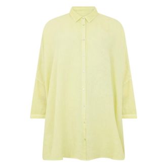 120% Lino 120% Lino, Shirts, female, Yellow, Size: XS Loose Linen Shirt