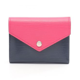 Louis Vuitton Navy Pink Leather Wallet (Tri-Fold) (Pre-Owned)