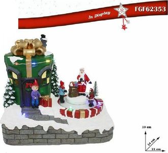 Trade Shop Trade Shop - Giostrina Con Luci Movimento Musica Decorazione Natale Natalizia 21x19x14cm 2353