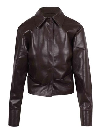 Nanushka Okobor Faux Leather Shirt Draped at the Hips