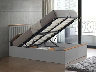 Bedmaster Malmo Wooden Ottoman Bed & Memory Maestro Memory Foam Mattress in Grey | Size: King