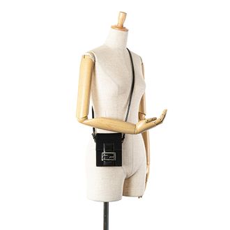 Fendi Zwarte Linnen Schoudertas