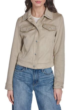 Levi's Studded Faux Suede Jacket in Beige at Nordstrom, Size X-Small