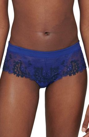 Simone P&eacute;r&egrave;le Wish Embroidered Boyshorts in Electric Blue at Nordstrom, Size 3