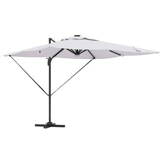 Berkfield Home Cantilever Roma Parasol with LEDs Sand 286x285x270 cm Aluminium in White | Size: 286 x 285 x 270 cm
