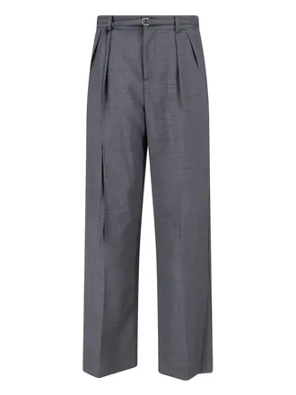 Eudon Choi Grey High-Waisted Tailored Virgin Trousers