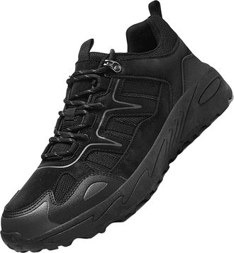 Generic Mens Walking Trainers, Running Shoes Flat Bottom Sport Shoe Non-Slip Sneakers Lace Up Casual Trainer Hard Wearing Hiking Shoes Breathable Orthopedic S