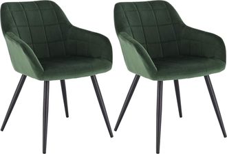 Woltu Woltu 2x Sillas De Comedor Nordicas Estilo Vintage Juego De 2 Silla De Cocina Silla Tapizada Con Reposabrazos Tapizadas En Terciopelo Estructura De Me