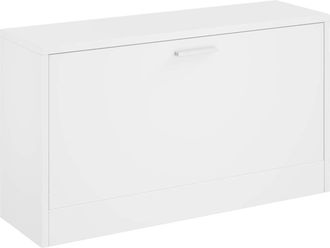 vidaXL Vidaxl - Banco Zapatero Madera Contrachapada Blanco Brillo 80x24x45 Cm