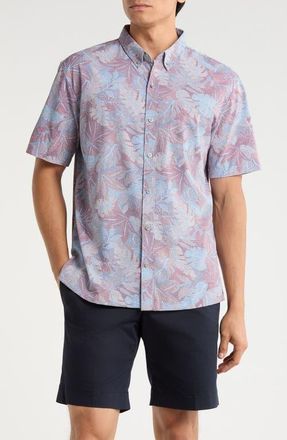 Tori Richard Aero Leaves Short Sleeve Button-Down Shirt in Port at Nordstrom, Size X-Large