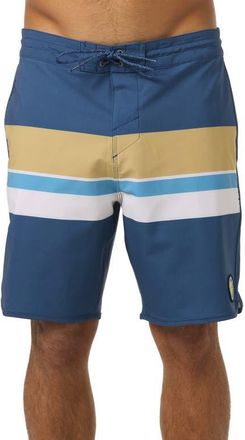 O'Neill Cruzer Stripe Scallop Swim Trunks in Midnight Navy at Nordstrom, Size 36