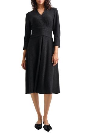 Misook Sparkle Stretch Midi Fit & Flare Dress in Black at Nordstrom, Size Xx-Small