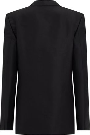 Gucci Womens Single-Breasted Blazer Black Silk Blazers Jacket