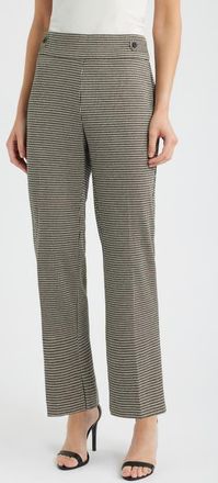 Anne Klein Houndstooth Side Tab Pull On Trousers in Anne Black/vicuna at Nordstrom, Size X-Small