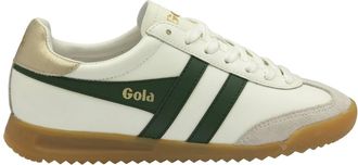 Gola Womens Torpedo Sneakers In Off White/ Evergreen/ Gold