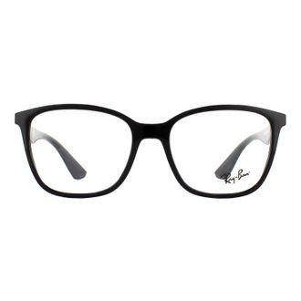 Ray-Ban Square Shiny Black Unisex Women Glasses Frames - One Size