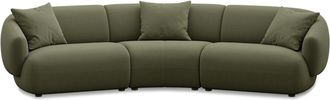 Castlery Auburn Curve Sofa Customized, Moss Performance Fleece, Spill Resistant, Modular for Sofas, Castlery