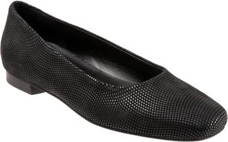 Trotters Womens Honor Flat Shoes In Black Mini Dot