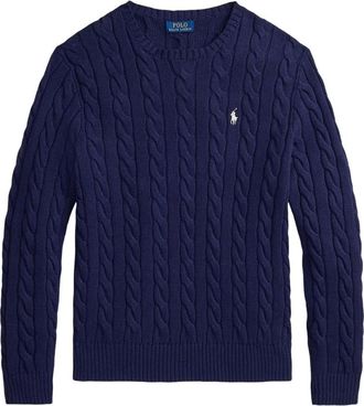 Polo Ralph Lauren Pullover met kabelpatroon - Heren - Truien - Blauw - Maat: XL Katoen