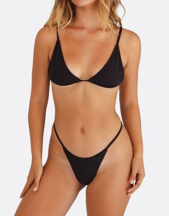 Minimale Animale Wall Street Thong Bikini Bottom in Black at Nordstrom, Size Large