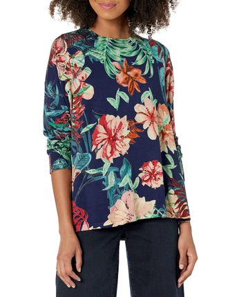 Desigual Womens Blue Halimfolia Jumper Sweater L UK 14