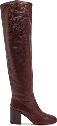 Dries Van Noten 75 Grained Leather Over-the-knee Boots - Burgundy - 39 (IT39 / UK5)