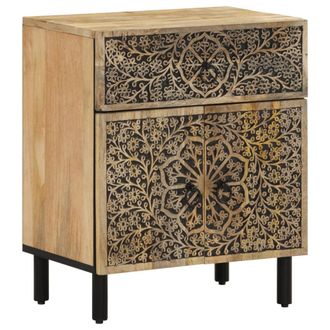vidaXL Mesita De Noche Madera Maciza De Mango 50x33x60 Cm Vidaxl