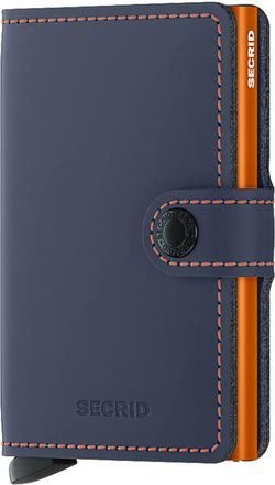 Secrid Miniwallet Matte in Nightblue-Orange at Nordstrom