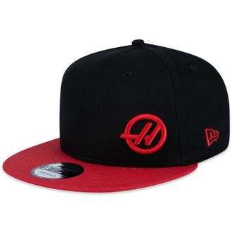 New Era F1 Haas Team - New Era 9FIFTYSnapback Baseball Cap Hat - Official Merchandise - Adults - Black/Red