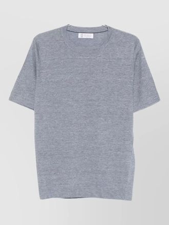 Brunello Cucinelli linen blend fine-knit short-sleeve t-shirt