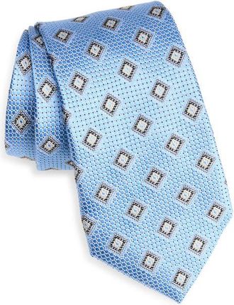 Nordstrom Geometric Silk Tie in Lt Blue at Nordstrom