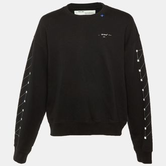 Off-white Black Diag Backbone Cotton Crew Neck Sweatshirt