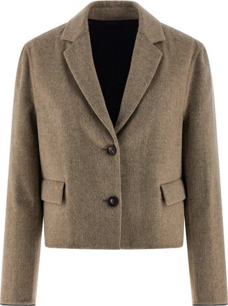 Brunello Cucinelli Crop Blazers Beige-Donna