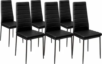 IDMarket Set Di 6 Sedie Da Pranzo Romane Nere