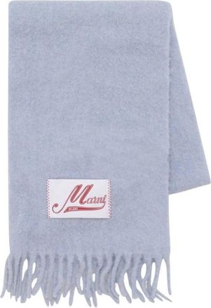 Marni Alpaca Sjaal - unisex - Wintersjaals - Blauw - ONE Size - Accessoires