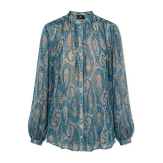Etro Dames, Blouses & Shirts, Blauw, Maat: S Zijde