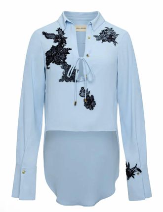 Hellessy Womens Eve Blouse In Baby Blue