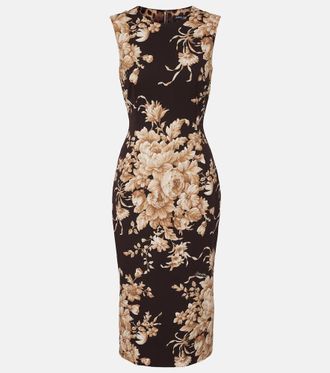 Dolce & Gabbana Floral silk-blend charmeuse midi dress