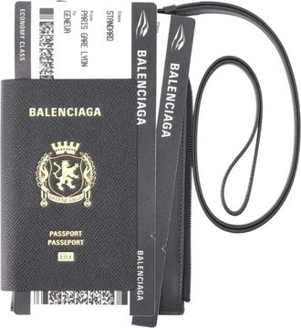 Balenciaga Wallets & Cardholders, unisex, Black, Size: ONE SIZE Passport Holder