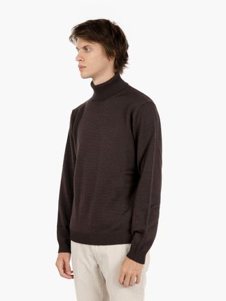 Roberto Collina Dolcevita in lana merino moro