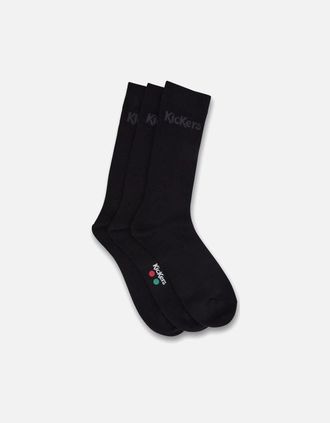 Kickers Mens Kickers ACC - KIC6000 ACCESSORIES JOINTS BTS SOCKS BLACK 3PCK - Size: 9.5/13/12.5/12/11.5/11/9/16/15.5/15/14.5/14/13.5/10.5/10