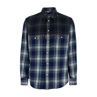 Dsquared2 Faded Effect Shirt - Heren - Casual Overhemden - Veelkleurig - M - Katoen - Overhemden